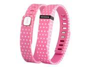 eForCity Replacement Wristband Bracelet for Wireless Activity Tracker Fitbit Flex w Double Clasp Pink Polka Dot Size L