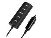 eForCity 6A 5 Port USB Car Charger Adapter Family Sized Full Speed USB Car Charger for Apple iPhone 6 6 Plus iPad iPod MP3 Samsung HTC LG Smartphone Tablet Bla