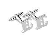 Zodaca Men s Initial E Alphabet Letter Silver Copper Cufflinks Fathers Day Wedding Birthday Party Cuff Links