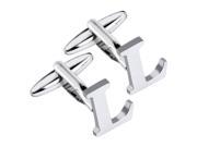 eForCity Men s Initial L Alphabet Letter Silver Copper Cufflinks Fathers Day Wedding Birthday Party Cuff Links
