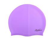 eForCity Premium Solid Silicone Elastic Flexible Durable Waterproof Swimming Hat Comfortable Swim Cap for Unisex Adult Men Women Purple