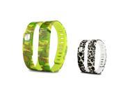 eForCity 2 Pack Replacement Wristband Bracelet for Wireless Activity Tracker Fitbit Flex w Double Clasp Camo Brown Leopard Size L