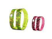 eForCity 2 Pack Replacement Wristband Bracelet for Wireless Activity Tracker Fitbit Flex w Double Clasp Camo Pink Leopard Size L
