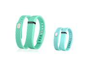 eForCity 2 Pcs Replacement Wristband Bracelet for Wireless Activity Tracker Fitbit Flex w Double Clasp Mint Green Mint Green Polka Dot Size S