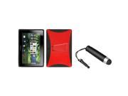 eForCity Solid Red Black Gummy Cover Stand Black Mini Stylus compatible with Rim Blackberry Playbook