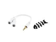 eForCity 2x White Headset Splitter Fishbone Wrap Compatible with Samsung© Galaxy S3 i9300 S4 i9500 Note2