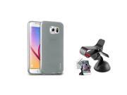 eForCity Frost Clear Smoke Slim Fit TPU Rubber Soft Skin Case Universal Phone Holder Mount For Samsung Galaxy S6 SM G920
