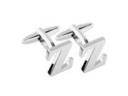 eForCity Men s Initial Z Alphabet Letter Silver Copper Cufflinks Fathers Day Wedding Birthday Party Cuff Links