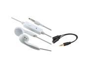 eForCity Splitter White Earphone Earpiece Headset Stereo w Switch For iPhone 4 4th 4G 4S
