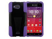 Kyocera Hydro Wave Case eForCity Dual Layer [Shock Absorbing] Protection Hybrid Stand PC Silicone Case Cover For Kyocera Hydro Wave Black Purple
