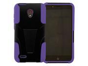 Alcatel One Touch Conquest Case eForCity Dual Layer [Shock Absorbing] Protection Hybrid Stand PC Silicone Case Cover For Alcatel One Touch Conquest Black Purp