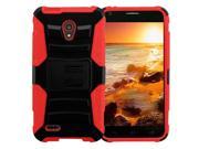 Alcatel One Touch Conquest Case eForCity Dual Layer [Shock Absorbing] Protection Hybrid PC Silicone Holster Case Cover For Alcatel One Touch Conquest Black Re