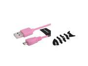eForCity Pink 6 Micro USB Data Sync Charger Cable for Android Phone Smartphone with Free Headset Wrap