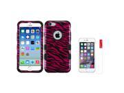 eForCity Zebra Pink Black Black Hybrid Hard Snap On Case Protector For iPhone 6 6S 4.7 inch Inches