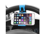 eForCity Black Blue Car Steering Wheel Phone Mount Holder Width 2.13 3.0 fit iPhone 6 Galaxy S6 HTC One M7 M8 LG G3