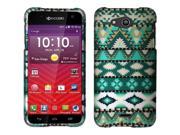Kyocera Hydro Wave Case eForCity Aztec Rubberized Hard Snap in Case Cover For Kyocera Hydro Wave Green White