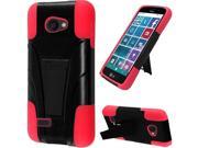 LG Lancet Case eForCity Dual Layer [Shock Absorbing] Protection Hybrid Stand PC Silicone Case Cover For LG Lancet Black Red