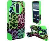 LG G Stylo Case eForCity Leopard Dual Layer [Shock Absorbing] Protection Hybrid Stand PC Silicone Case Cover For LG G Stylo Stylus LS770 Green