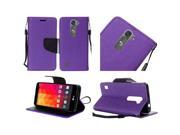 LG Volt 2 Case eForCity Stand Folio Flip Leather Case Cover For LG Volt 2 Purple Black