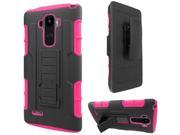 LG G Stylo Case eForCity Dual Layer [Shock Absorbing] Protection Hybrid PC Silicone Holster Case Cover For LG G Stylo Stylus LS770 Black Hot Pink