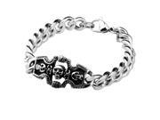 eForCity Skull Skeleton Metal Cool Men s Women s Bracelet Bangle Charm Fashion Jewelry 8.7 Silver
