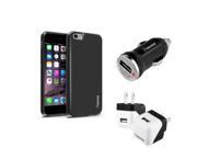 iPhone 6 6S Case eForCity Black Jelly TPU Case with Travel Wall Charger Adapter AND Car Charger Adapter for Apple iPhone 6 6S 4.7