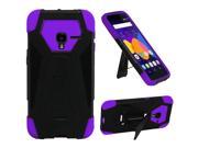 Alcatel One Touch Elevate Case eForCity Dual Layer [Shock Absorbing] Protection Hybrid Stand PC Silicone Case Cover For Alcatel One Touch Elevate Black Purple