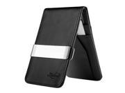 eForCity Black Mens Faux Genuine Leather Silver Money Clip Slim Wallets ID Credit Card Holder NEW