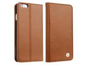 Apple iPhone 6 6s Case CobblePro Stand Genuine leather Fabric ID Credit Card Slot Case Cover Compatible With Apple iPhone 6 6s Brown