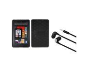 eForCity Transparent Clear Solid Black Hole Pattern Gummy Case Headset compatible with Kindle Fire