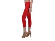 SoHo Junior Ladies Capri Length Leggings One Size Red