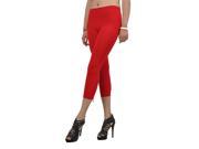 SoHo Junior Capri Length 27 inch Side Zip Legging One Size Red