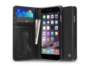 Apple iPhone 6 Plus 6s Plus Case CobblePro Stand Genuine leather Fabric ID Credit Card Slot Case Cover Compatible With Apple iPhone 6 Plus 6s Plus Black