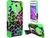Motorola Moto G 3rd Gen Case eForCity Leopard Dual Layer [Shock Absorbing] Protection Hybrid Stand PC Silicone Case Cover For Motorola Moto G 3rd Gen Colo