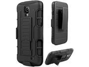 Samsung Galaxy S4 Case eForCity Dual Layer [Shock Absorbing] Protection Hybrid PC Silicone Holster Case Cover For Samsung Galaxy S4 GT i9500 Black