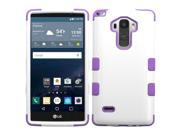 LG G Stylo Case eForCity Tuff Dual Layer [Shock Absorbing] Protection Hybrid Rubberized Hard PC Silicone Case Cover For LG G Stylo Stylus LS770 White Purple