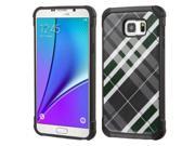 Samsung Galaxy Note 5 Case eForCity Diagonal Plaid Dual Layer [Shock Absorbing] Protection Hybrid Rubberized Hard PC Silicone Case Cover For Samsung Galaxy Not
