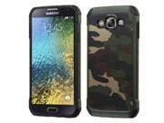 Samsung Galaxy E5 Case eForCity Camouflage Dual Layer [Shock Absorbing] Protection Hybrid Rubberized Hard PC Silicone Case Cover For Samsung Galaxy E5 Green B
