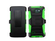 LG Lancet Case eForCity Dual Layer [Shock Absorbing] Protection Hybrid PC Silicone Holster Case Cover For LG Lancet Black Green