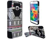 Samsung Galaxy Grand Prime Case eForCity Antique Aztec Tribal Dual Layer [Shock Absorbing] Protection Hybrid Stand PC Silicone Case Cover For Samsung Galaxy Gr