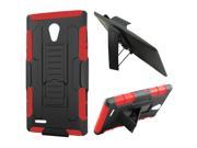 ZTE Obsidian Case eForCity Car Armor Dual Layer [Shock Absorbing] Protection Hybrid PC Silicone Holster Case Cover For ZTE Obsidian Black Red