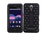 ZTE Obsidian Case eForCity Symbiosis Dual Layer [Shock Absorbing] Protection Hybrid Stand Rubber Silicone PC Case Cover Diamond For ZTE Obsidian Black