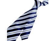 Zodaca Blue White Striped Business Wedding Classic Twill Style Necktie Men s New Tie