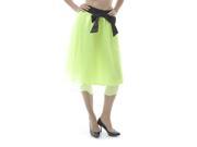 SoHo Thick Waistband Chiffon Overlay Skirt Large Size L Neon Green