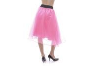 SoHo Thick Waistband Chiffon Overlay Skirt Medium Size M Neon Pink