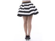 SoHo Textured Striped Pleated Skirt Small Size S Black