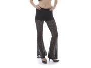 SoHo Floral Lace Flared Pants with Inner Shorts Large Size L Black