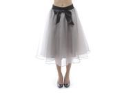 SoHo Thick Waistband Chiffon Overlay Skirt Small Size S Gray