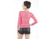 SoHo Junior Sheer Floral Lace back Long Sleeve Top One Size Fits All Coral