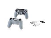 eForCity White 10 Micro USB Charger Cable White Controller Skin Case for Sony PS4